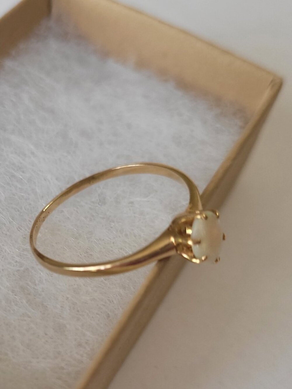 Opal Gold Vintage Ring 10k Womens October Birthstone - Picture 9 of 13